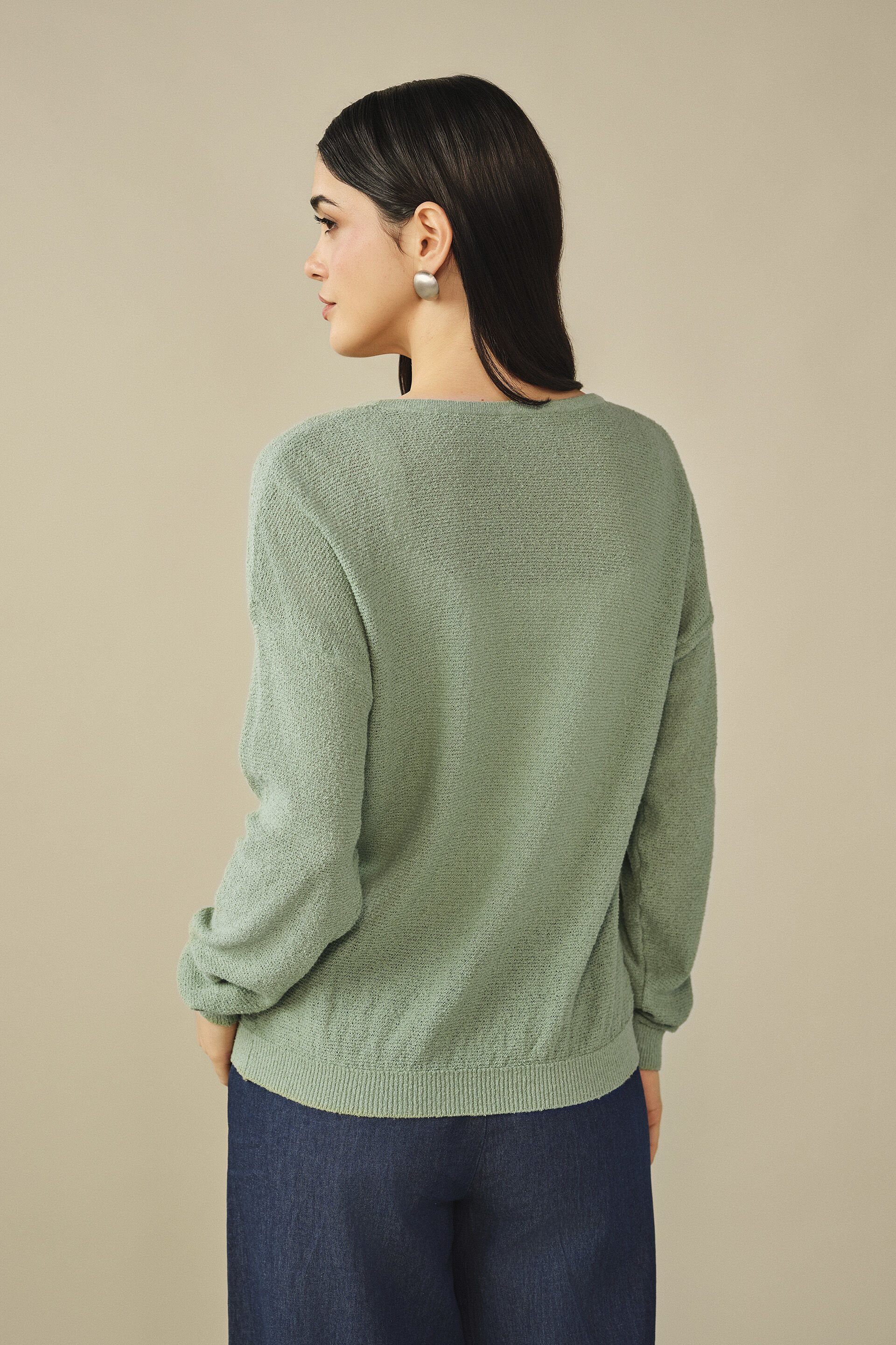 Solid Sweater in Sage, Sage Green, image 6